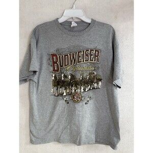 Budweiser Clydesdales Size Large Gray Short Sleeve Graphic Tee